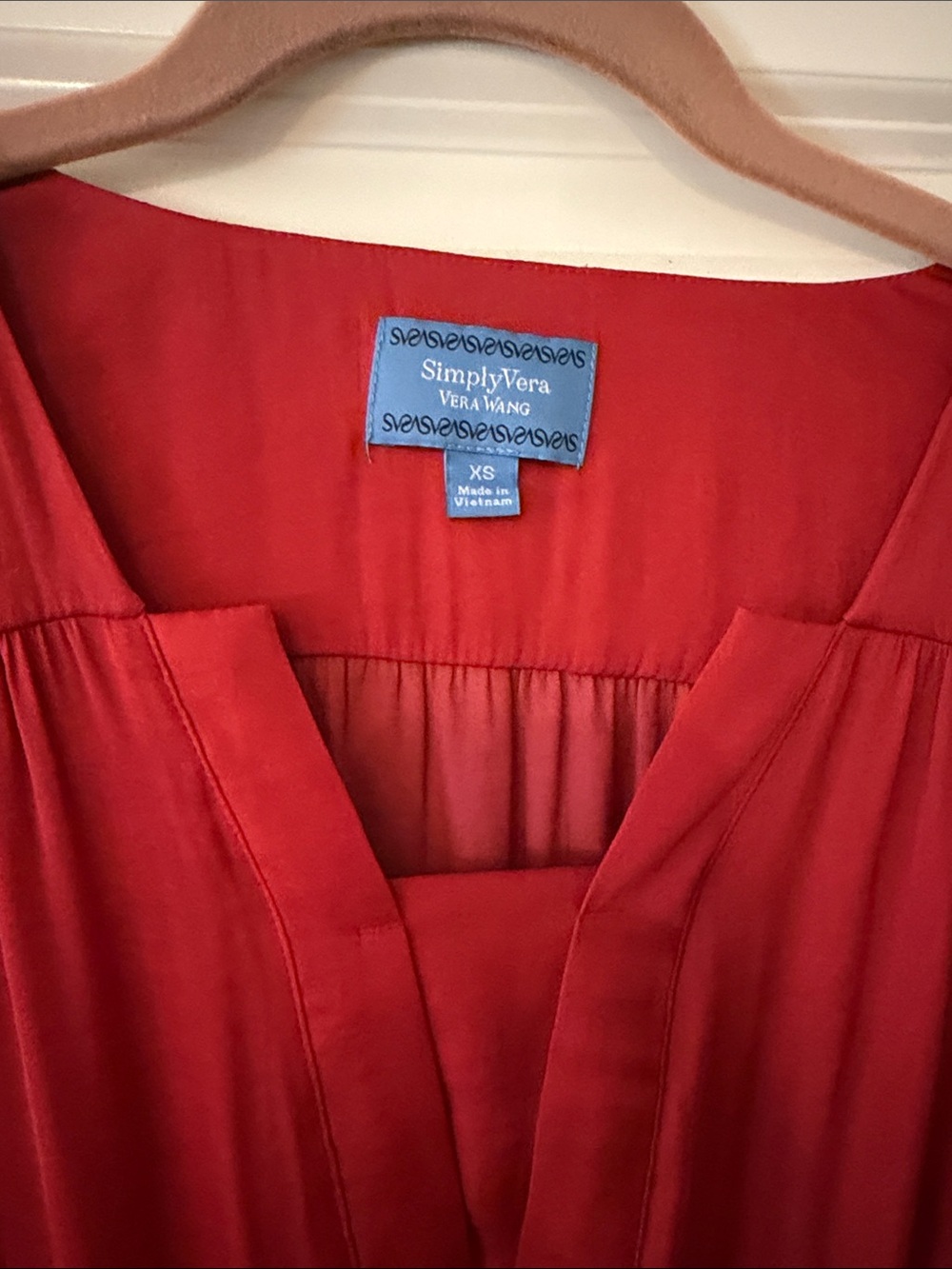 Simply Vera Vera Wang Red Silk Dress NWT XS